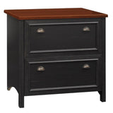 Bush Home Fairview 2 Drawer Lateral File Cabinet in Antique Black/Hansen Cherry