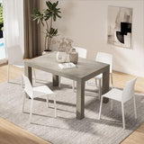 Mobili Fiver, Iacopo Extendable Dining Table, 55.1(86.6) x35.4 in, Concrete Effect