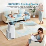 GarveeTech 14000 BTU Portable Air Conditioner - 4 in-1 Cooling, Dehumidifier, Fan & Sleep Mode, Quiet AC Unit for Rooms up to 750 Sq.Ft, 24H Timer, Remote & Window Kit Included, Black Cover