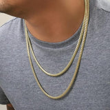 Nuragold 14K Real Yellow Gold Solid Miami Cuban Link Chain Italian Necklace - 24",5mm