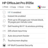 HP OfficeJet Pro 8135e Wireless All-in-One Color Inkjet Printer, Print, scan, Copy, fax