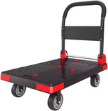 Heavy Duty Folding Hand Truck Foldable Push Cart with Swivel Wheels Portable Flatbed Dolly for Office