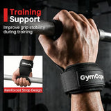 GymCope Weight Lifting Hooks for Deadlifting, Heavy Duty Deadlift Lifting Hooks with Enhanced Grip and Wrist Support, Secure Gym Hook Straps, 1 Pair, Black