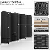 Sorbus 8-Panel Black Room Divider with Double Hinged Panels