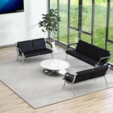 Kinsuite 7-Seat Waiting Room Chairs with PU Leather - 3Pcs Office Waiting Room Bench Reception Chairs