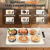 Colorlife Warming Mat for Food - Electric Warming Tray with Heat-Insulation Pad, 4-Level Temperature Settings & Hours Timer, Full Surface Stable Heating, Food Warmer for Kitchen Parties Buffet (White)