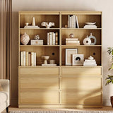 WAMPAT Modern 72" Tall Bookshelf with 6 Drawers