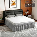 ANARACHON Full Bed Skirt, Elastic Wrap Around Bed Skirt Full Size, Bed Skirts for Adjustable Bed, Easy Fit with 14" Drop Length Tailored Drop Dust Ruffle (Grey)