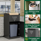 Wooden Restaurant Trash Can Cabinet with Tray Holder – 35-Gallon Commercial Indoor Trash Can