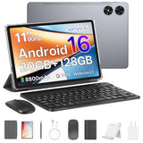 Android 16 Tablet with Keyboard, 11 Inch Tablet with Octa-Core & Gemini AI