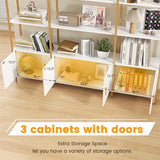 Semoic Arched Bookshelves and Bookcases: Triple Wide 5-Tier Large Open Bookshelf