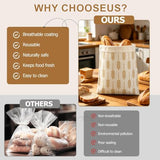 2 Pack Beeswax Bread Bags, Reusable Organic Cotton Bread Storage Bags