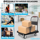 Platform Truck, Foldable Handcart with Swivel Wheel 34"x22" Heavy-Duty Push Dolly Cart