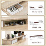 Stand Up Standing Desk Adjustable Height, Electric Sit Stand Table with Storage Shelf and Splice Board