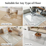 FlyEcho Glass Chair Mat 60" x 80" Tempered Glass Office Chair Mat