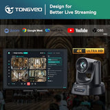 Camera with Auto Tracking and 20X Optical Zoom, Conference Room Webcam with HDMI/USB3.0/LAN/PoE, Ideal