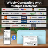 Bluetooth Thermal Shipping Label Printer, 4x6 Shipping Label Printer for Shipping Packages