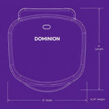 Dominion 2-Serving Classic Plate Electric Indoor Grill and Panini Press, Easy Storage & Clean, Perfect for Breakfast Grilled Cheese Egg & Steak, White