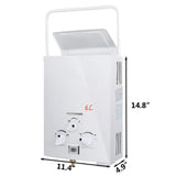 TC-Home Portable 6L Water Heater Tankless LPG 1.6 GPM Propane Gas Outdoor Digital Display Instant Hot Water Heater
