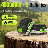 Leaf Blower Cordless, 2 x 4.0Ah with Battery and Charger, 5 Speed & Turbo Mode 650CFM 180MPH Blowers for Lawn Care, Lightweight Electric Leaf Blowers for Lawn