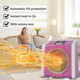 HEATIT Space Heater with Remote for Indoor, Digital Display with Thermostat,Containing Plasma & Ozone, 1-12H Timer, 1500W/750W,Electric Space Heater for Office, Bedroom,Pink,10.6"Dx7.0"W x 11.8"H