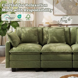 Ihanherry 107" Modular Sectional Cloud Sofa, U Shaped 6 Seat Chenille Couch with Movable Ottomans and 48" Deep Seat