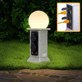 uuffoo Outdoor Lamp Post with Path Light, 4-Socket Outdoor Outlet