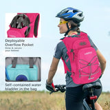 LARIPOP 18L Hydration Backpack with 2L BPA-Free Leak-Proof Water Bladder, Lightweight Breathable Reflective Daypack for Hiking Cycling MTB Trail Running Camping Men Women