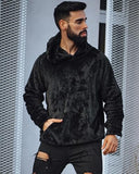 GINGTTO mens sherpa hoodie sweater Fleece Sweatshirt Black Fuzzy Supersoft Winter Hoodie With Sherpa Lining Men Size S