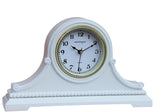 Vmarketingsite Mantel Clocks, Battery Operated, Silent Wood Table Clock with Westminster Chimes On The Hour, Solid Wooden Shelf Chiming Mantle Clock, 9" x 16" x 3" (White - Arabic Numerals)