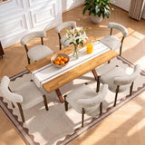RNKSFX Upholstered Dining Chairs Set of 6, Walnut Wooden Kitchen & Dining Room Chairs