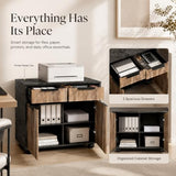 SAINTCY Executive Office Desk with Mobile File Cabinet, L Shaped Desk