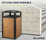 Alpine Outdoor Commercial Trash Can with Lid - 40 Gallon Heavy Duty Metal Garbage Can with Removable Bin