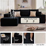 107" Cloud Sectional Couch with L-Shape Chaise, Modern Modular Comfy Sofa with Deep Seat