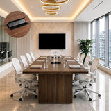 OfficeSimpli Conference Room Table, Made in USA, 12 ft, California Walnut