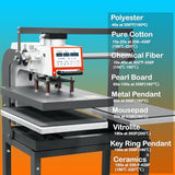 Pneumatic Sliding Dual Platen Heat Press-Large Heat Transfer Press with Auto Lift Sublimation Transfer for T-Shirt Printing