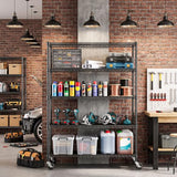 IZEUK Heavy Duty Black Industrial Metal 24x72 Shelf Rack for Storage