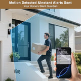 Two-Way Talk, Smart Home Video Doorbell with Chime,Battery Powered,Motion Detection & Alerts,Works with Alexa & Google