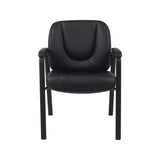 Offices To Go Faux Leather Guest Chair, Black (OTG3915B)