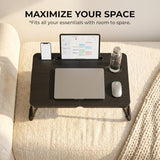Foldable Laptop Bed Desk for Couch, Sofa - Large Lap Desk Tray Table with Cup Holder and Tablet Slot