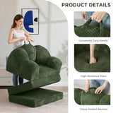 MAXYOYO Folding Sofa Bed, Convertible Floor Sofa Couch, Dark Green, Single