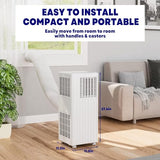 8000 BTU Portable Air Conditioner, 3-in-1 Cool, Dehumidify & Fan for Rooms Up to 350 Sq. Ft, Quiet Sleep Mode, Energy-Saving 24H Timer, AC Unit with Remote & Full Window Kit, White