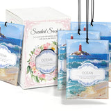 YAXUNDZ Ocean Sachets for Drawers and Closets - 12 Pack Long Lasting Odor Eliminator Bags, Natural Fresh Scent for Wardrobe, Storage, Car & Home, Air Freshener Sachets