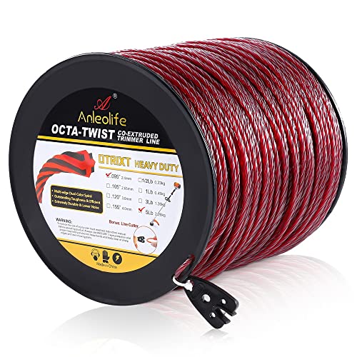 A ANLEOLIFE 5-Pound Heavy Duty Octa-Twist .095-Inch-by-1536-ft Trimmer Line Spool,OTRIXT