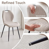 Lecafur HL Boucle Dining Chair with Built-in Handle Metal Legs