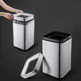 inless Steel Open Top Trash Can - 8L/15L/20L/25L/30L Recycling Bin for Kitchen, Bathroom, Office, Living Room, Bedroom -, Modern, Space-Saving