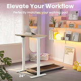 32" Small Electric Standing Desk Adjustable Height, 4 Memory Height Settings, Sit Stand Up Desk, Light-Walnut