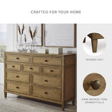 Signature Design by Ashley Sharlance Casual 9-Drawer Dresser with Felt-Lined Top Drawer and Easy Glide for Bedroom, Light Brown
