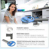 Romalon Upgraded 5304507158 Dishwasher Lower Spray Arm Assembly with 5304518968 Wash Arm Support & 154252701 Drain Trap, Replacement for Fri-gidaire 154821902 5304498139 AP6036393