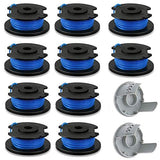 String Trimmer Replacement Spool Line with 522994001 Cap for Ryobi One+ 24V, 18V, and 40V Cordless Trimmers(12 Pack)